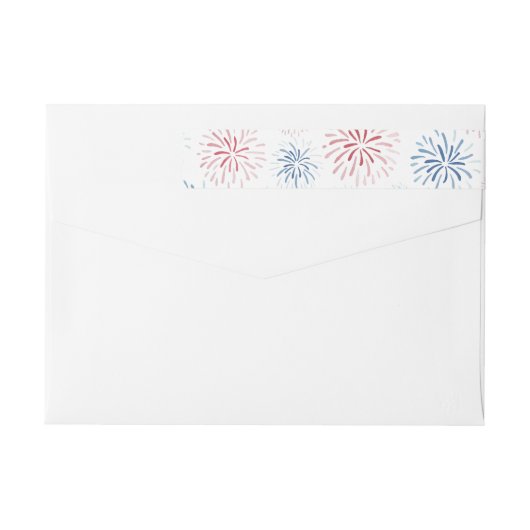 4. Juli Firecracker Red White Blue Rücksendeadress (Rückseite)