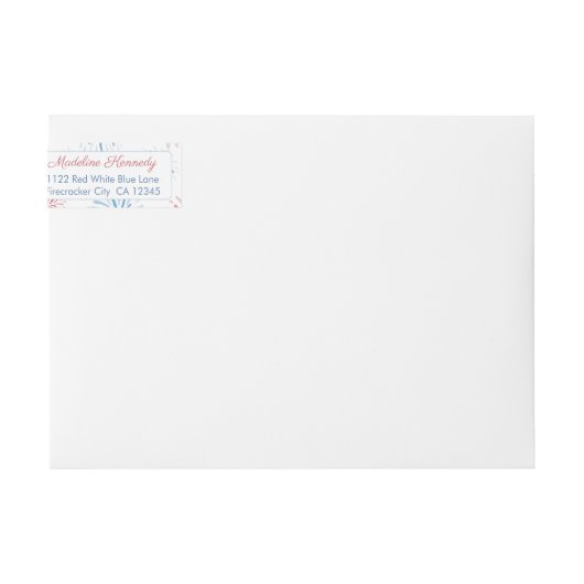 4. Juli Firecracker Red White Blue Rücksendeadress (Vorderseite)