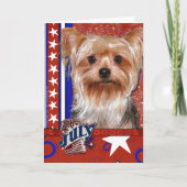 4. Juli Firecracker - Yorkshire Terrier Karte (Vorderseite)
