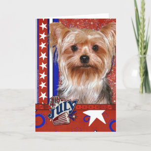 4. Juli Firecracker - Yorkshire Terrier Karte