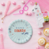 4. Juli Firework Party GRILLEN Red White Blue Pappteller (Party)