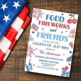 4. Juli Fireworks America Flag GRILLEN Einladung