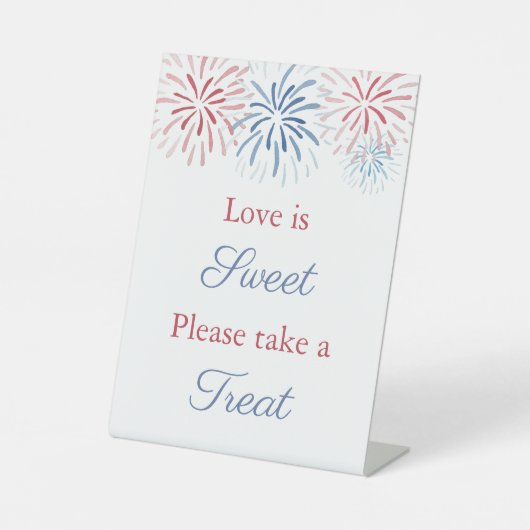 4. Juli Fireworks Brautparty Gevor Table Sockelschild (Vorderseite)