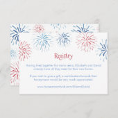 4. Juli Fireworks Display Polterabend Registry Begleitkarte (Vorne/Hinten)