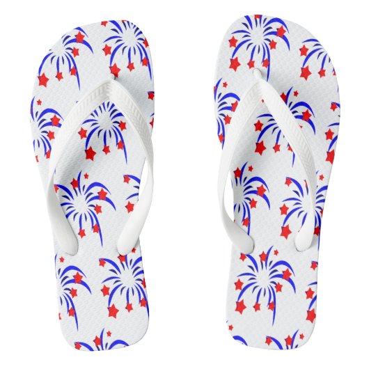 4. Juli Fireworks Flip Flops Badesandalen (Fußbett)