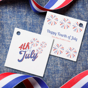 4. Juli Fireworks Gefallen Tags Geschenkanhänger