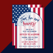 4. Juli Fireworks Party Red White and Blue Einladung