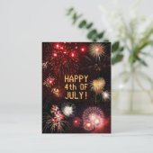 4. Juli Fireworks Postcard Postkarte (Stehend Vorderseite)