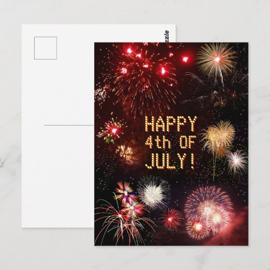 4. Juli Fireworks Postcard Postkarte (Vorne/Hinten)