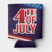 4. Juli Fireworks Red White Blue Dosenkühler (Vorderseite)