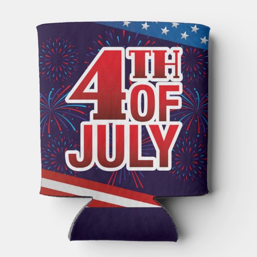 4. Juli Fireworks Red White Blue Dosenkühler (Rückseite)