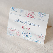 4. Juli Fireworks Red White Blue Platzkarte Tischnummer