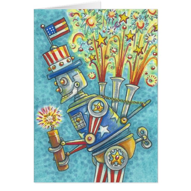 4. JULI FIREWORKS ROBOT NOTE CARD Blank (Vorne)