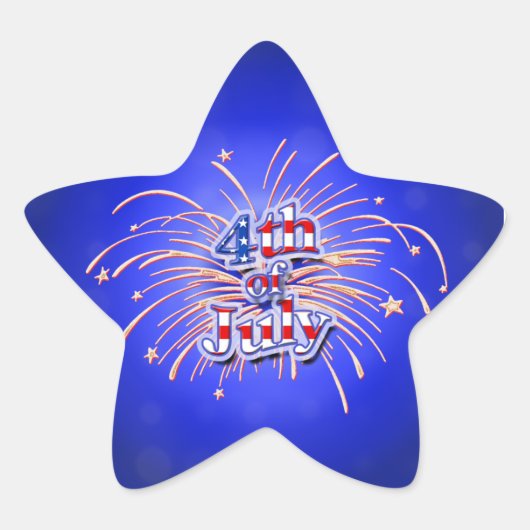 4. Juli Fireworks Star Sticker (Vorderseite)