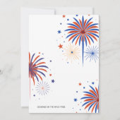 4. Juli Fireworks T-Rex America Flag GRILLEN Party Einladung (Rückseite)