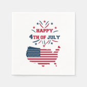 4. Juli Fireworks USA Red White Blue Flag Serviette (Vorderseite)
