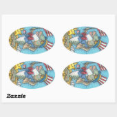 4. JULI FISH & STARFISH STICKERS Oval * Blatt (Blatt)