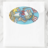 4. JULI FISH & STARFISH STICKERS Oval * Blatt (Tasche)