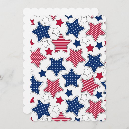 4. Juli Flachgrüßkarte Einladung (Vorne/Hinten)