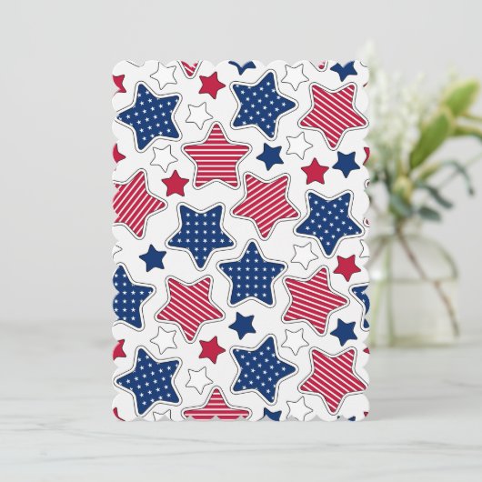 4. Juli Flachgrüßkarte Einladung (Stehend Vorderseite)