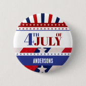 4. Juli Flag Amerika Stars Streifen Custom Button (Vorderseite)