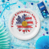 4. Juli Flag Daisy Pappteller (Party)