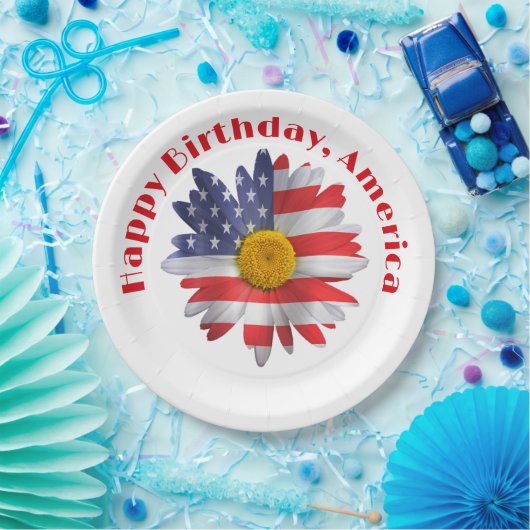 4. Juli Flag Daisy Pappteller (Party)