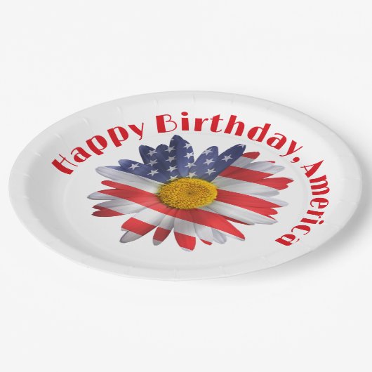 4. Juli Flag Daisy Pappteller (Schrägansicht)