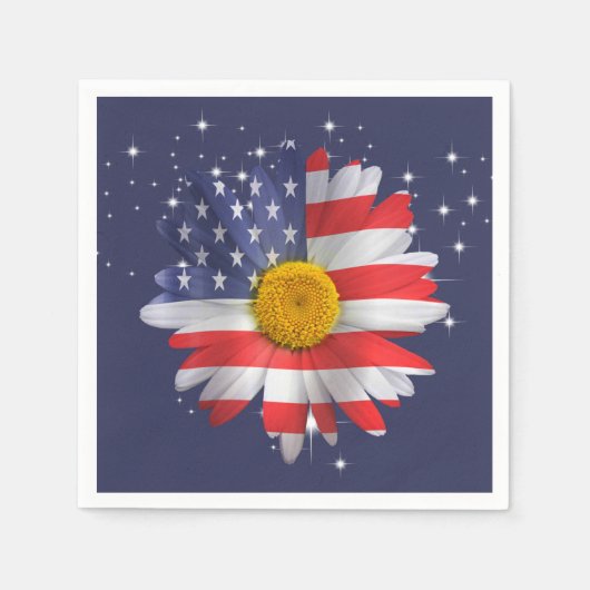 4. Juli Flag Daisy Serviette (Vorderseite)