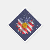 4. Juli Flag Daisy Serviette (Ecke)