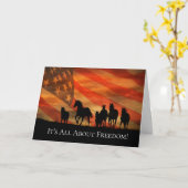 4. Juli Flag der Freiheit Patriotische Pferde Karte (Gelbe Blume)