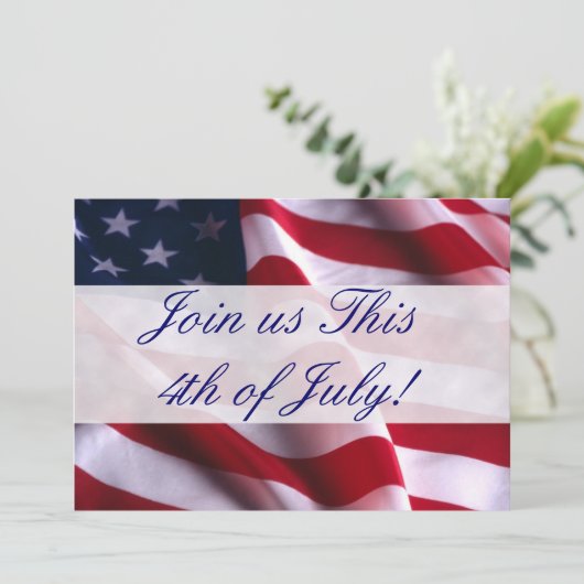 4. Juli Flag Einladungen (Stehend Vorderseite)