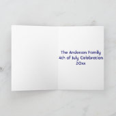 4. Juli Flag & Fireworks Fügen Sie Ihre Foto-Karte Karte (Innenseite)