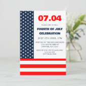 4. Juli Flag für Sterne und Streifen Einladung (Stehend Vorderseite)