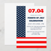 4. Juli Flag für Sterne und Streifen Einladung (Vorne/Hinten)