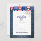 4. Juli Flag in Jean Pocket Einladung (Rückseite)