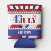4. Juli Flag of America Künstlerisch Custom Dosenkühler (Rückseite)