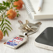 4. Juli Flag of America Künstlerisch Custom Schlüsselanhänger (Seite)