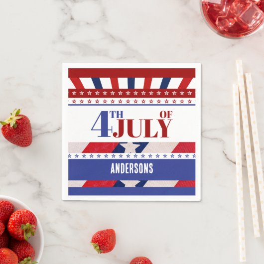 4. Juli Flag of America Künstlerisch Custom Serviette (Beispiel)