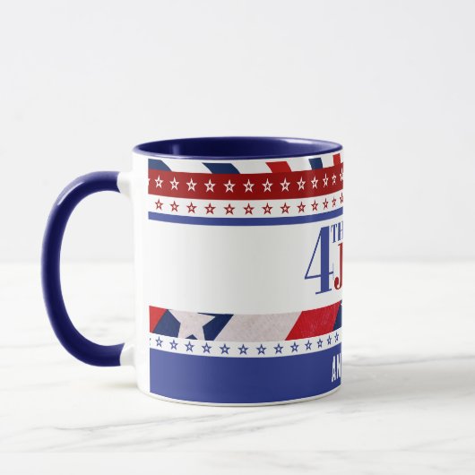 4. Juli Flag of America Künstlerisch Custom Tasse (Links)