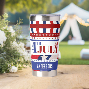 4. Juli Flag of America Künstlerisch Custom Thermobecher