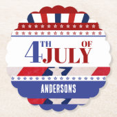 4. Juli Flag of America Künstlerisch Custom Untersetzer (Vorderseite)