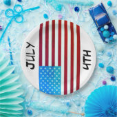 4. Juli Flag Pappteller (Party)