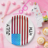 4. Juli Flag Pappteller (Party)