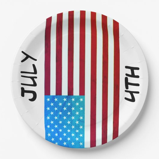 4. Juli Flag Pappteller (Vorderseite)