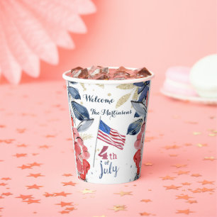 4. Juli Flag Personalisiert Stilvoll Pappbecher
