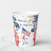 4. Juli Flag Personalisiert Stilvoll Pappbecher (Vorderseite)