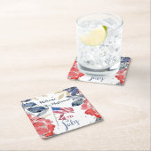 4. Juli Flag Personalisiert Stilvoll Rechteckiger Pappuntersetzer (Vor Ort)