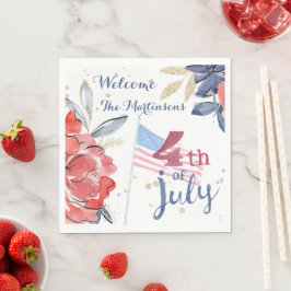 4. Juli Flag Personalisiert Stilvolles Party Serviette