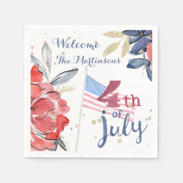 4. Juli Flag Personalisiert Stilvolles Party Serviette